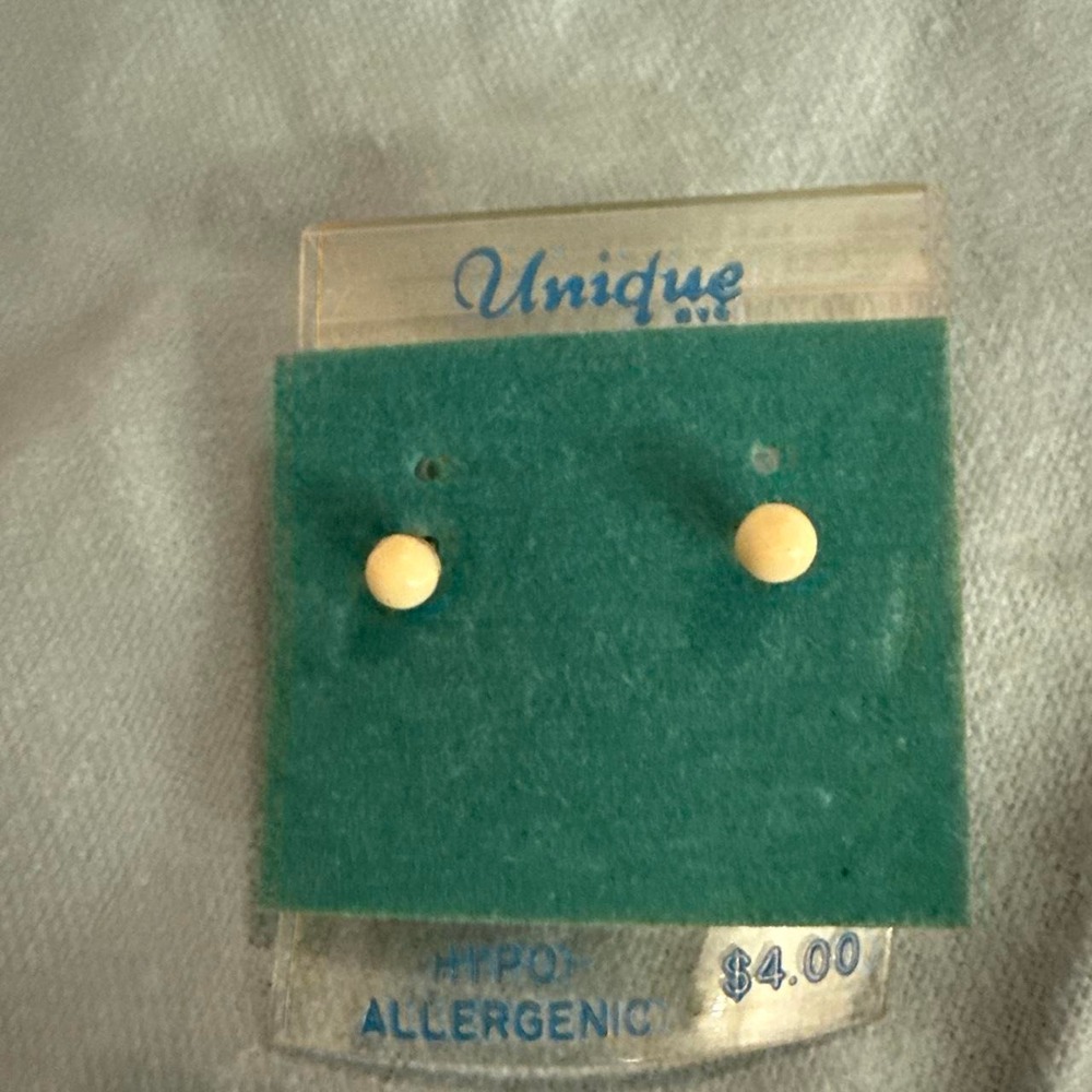 Vintage Unique Yellow Ball Stud Earrings Hypoallergenic Retro Minimalist